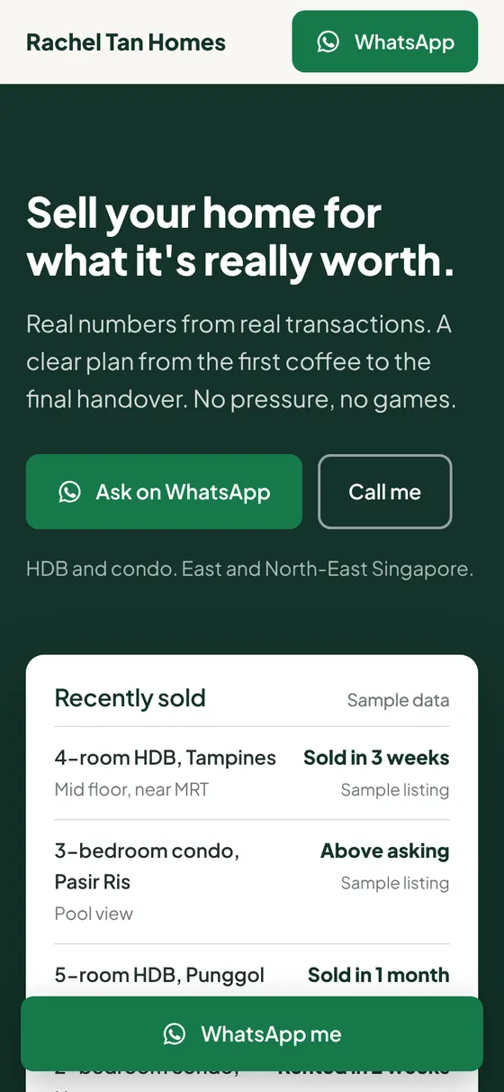 Sample agent website shown on a phone and a laptop